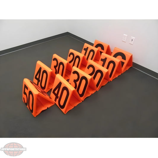 First Team Football Sideline Markers – Black on Orange (Set of 11) - JoySportStore