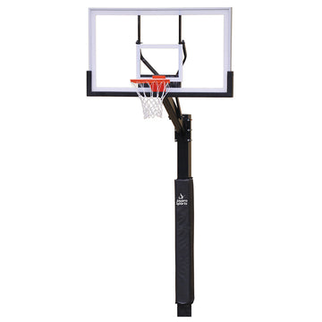 Jaypro Basketball System - The Church Yard - (4" Sq. Pole with 40" Play Safe Area) - 48" Acrylic Backboard, Flex Goal