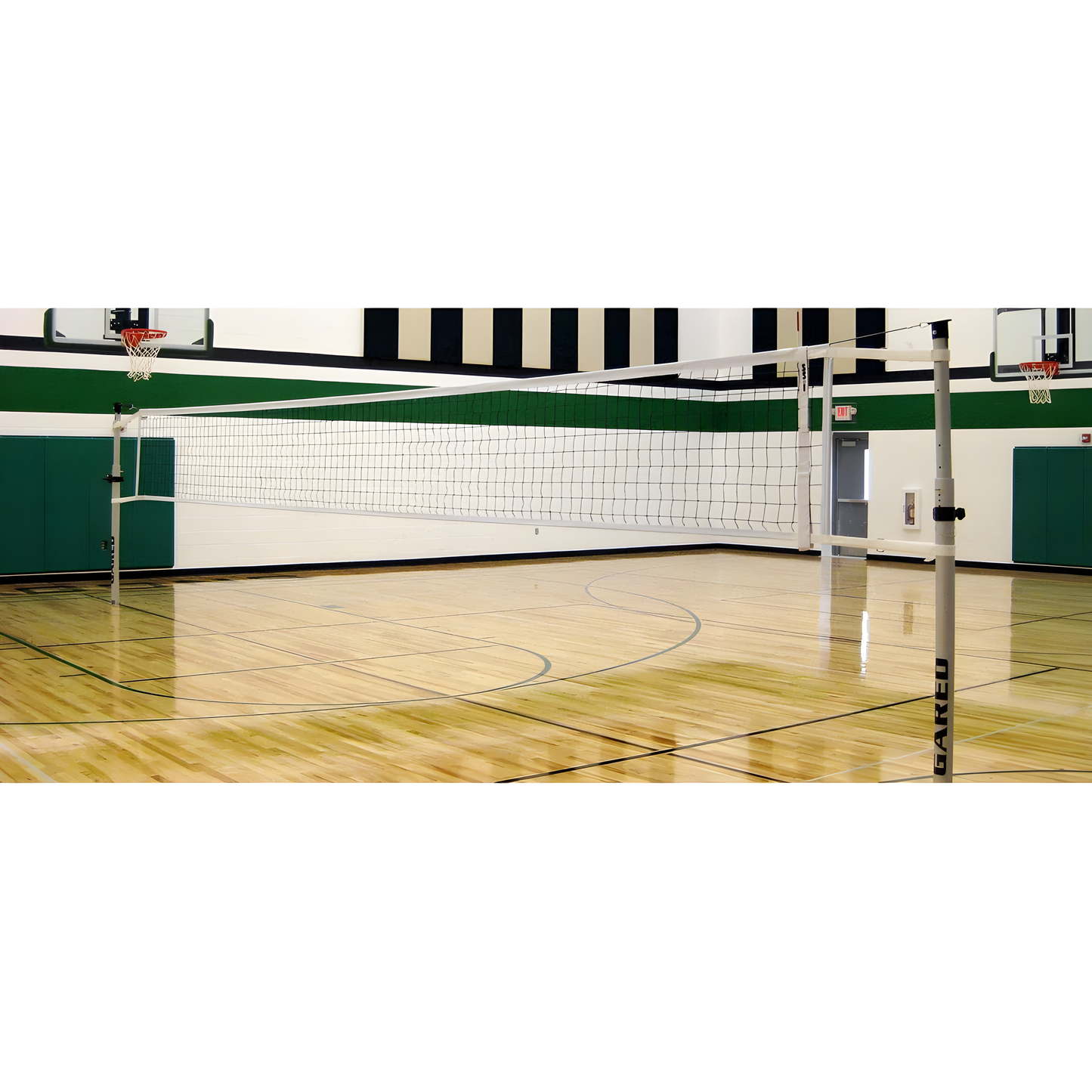 Gared Rallyline Scholastic 3-1/2" OD Telescopic Volleyball Hoop System