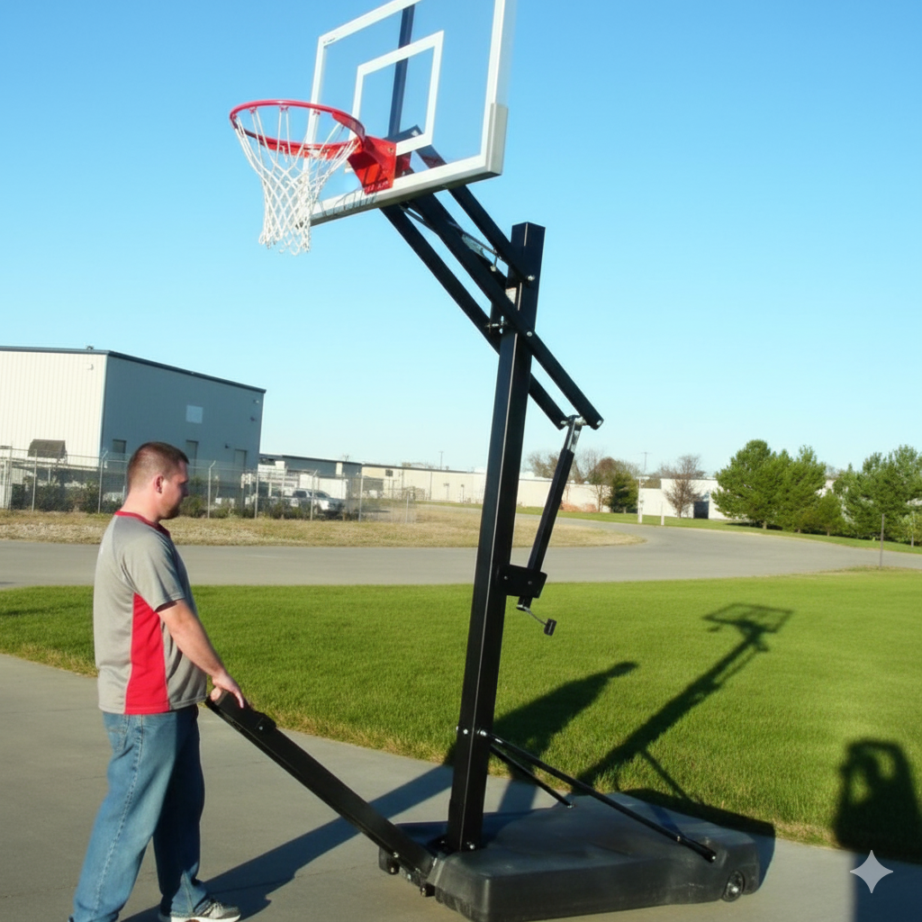 First Team OmniJam Nitro Portable Basketball Hoop - 36"x60" Tempered Glass