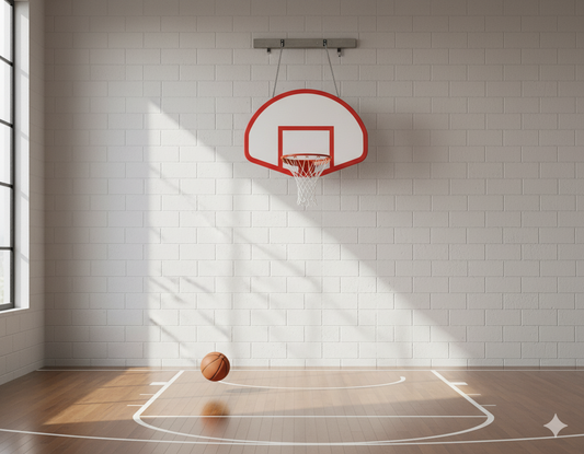 First Team SuperMount68 Rebound Wall Mount Basketball Hoop- 39"x54" Fiberglass First Team