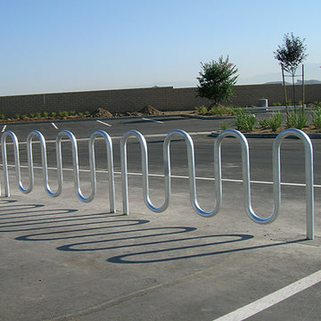 Jaypro Wave Bicycle Rack (5 Capacity - Surface Mount - Galvanized)