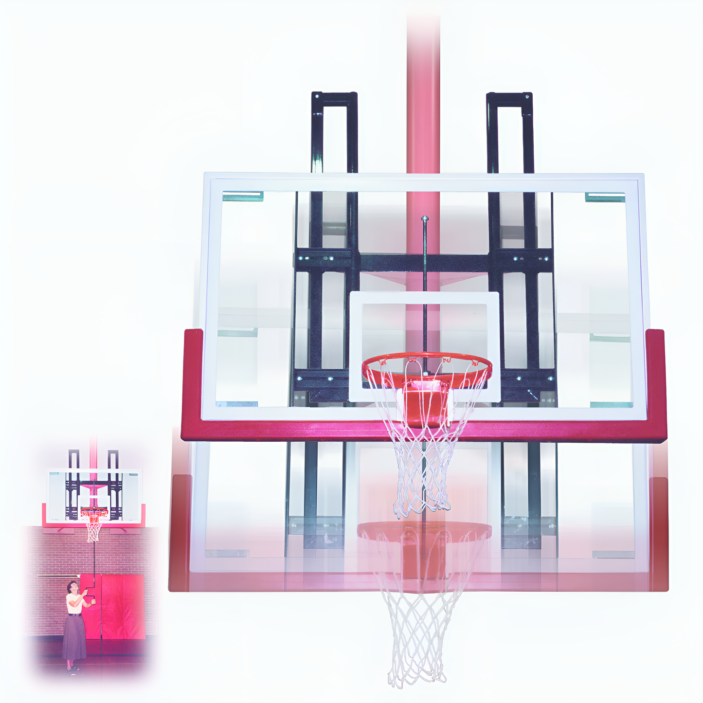 FIRST TEAM SUPERMOUNT01 SUPREME WALL MOUNTED BASKETBALL HOOPS- 42"X72" ACRYLIC