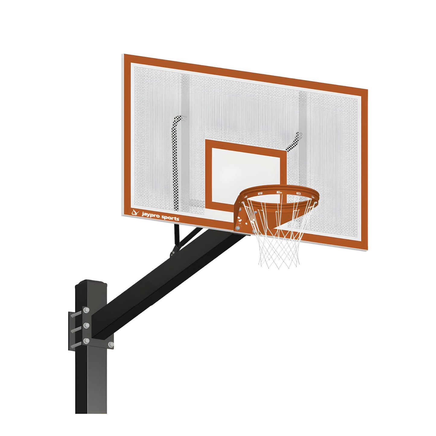 Jaypro-Titan Outdoor Basketball Hoop – 6"x6" Pole with 6' Offset and 72" Perforated Steel Backboard