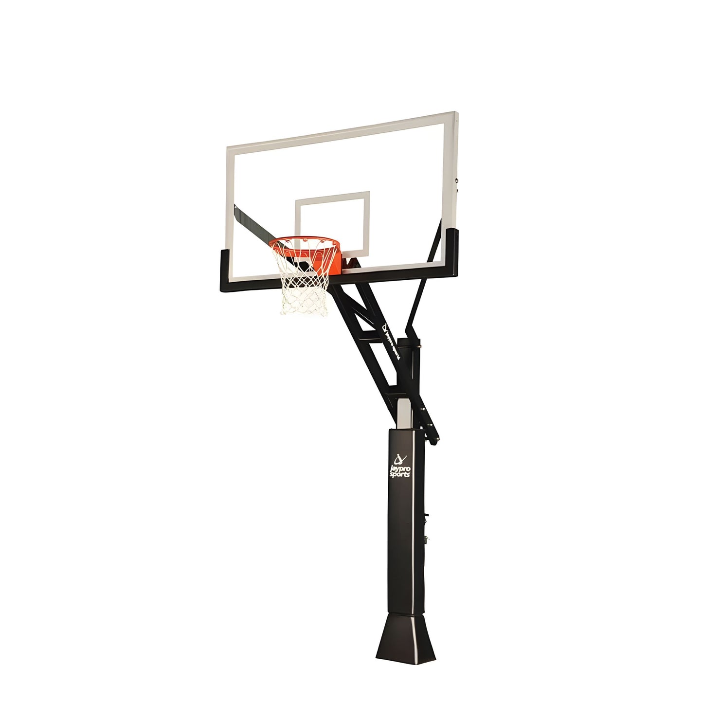 Jaypro Titan Outdoor Basketball Hoop Series – 6 in. x 6 in. Pole, 4 ft. Offset, 72 in. Backboard – CV664A