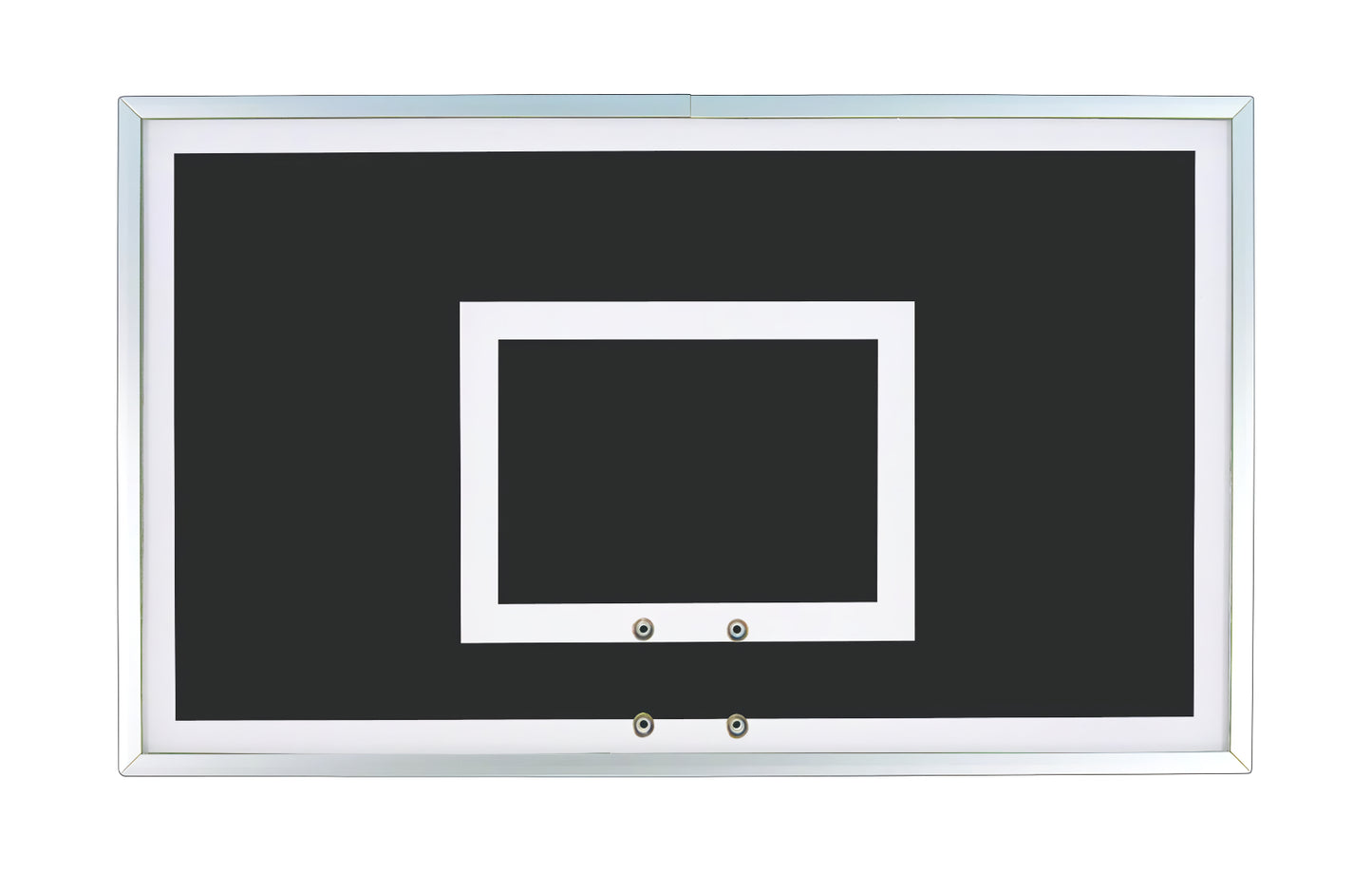 FIRST TEAM basketball backboard in black and white with sturdy metal frame for basketball hoop