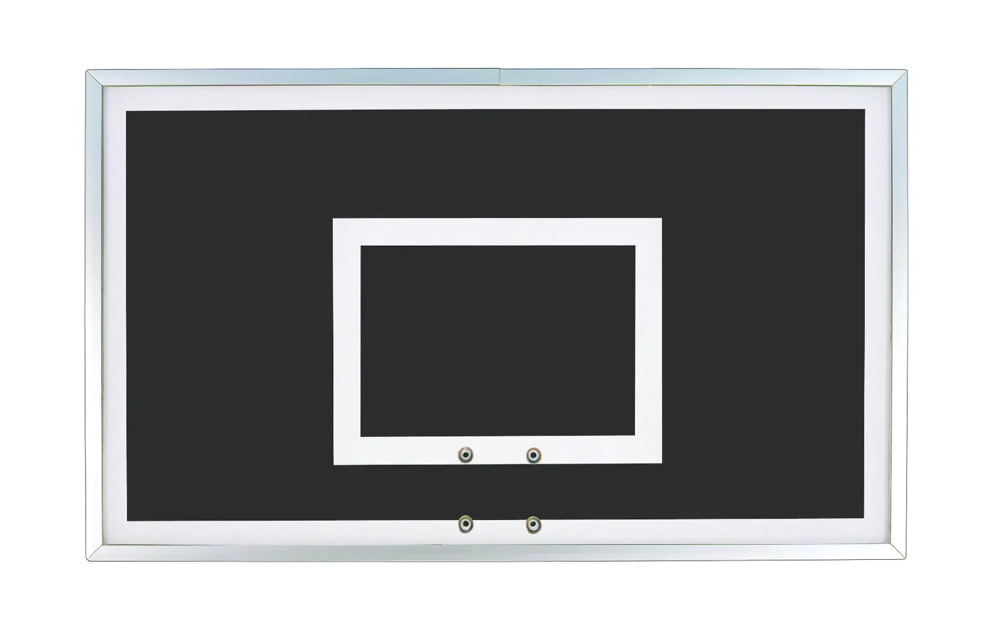 FIRST TEAM basketball backboard in black and white with sturdy metal frame for basketball hoop