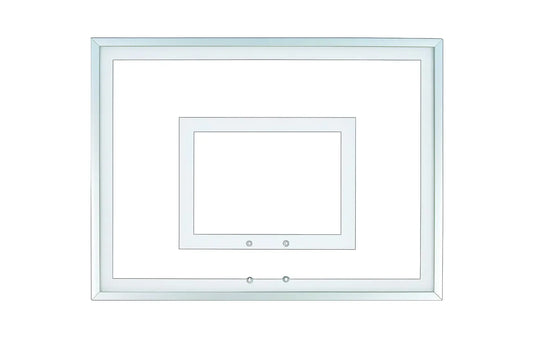 FIRST TEAM basketball backboard with clear glass and white frame for basketball hoop systems
