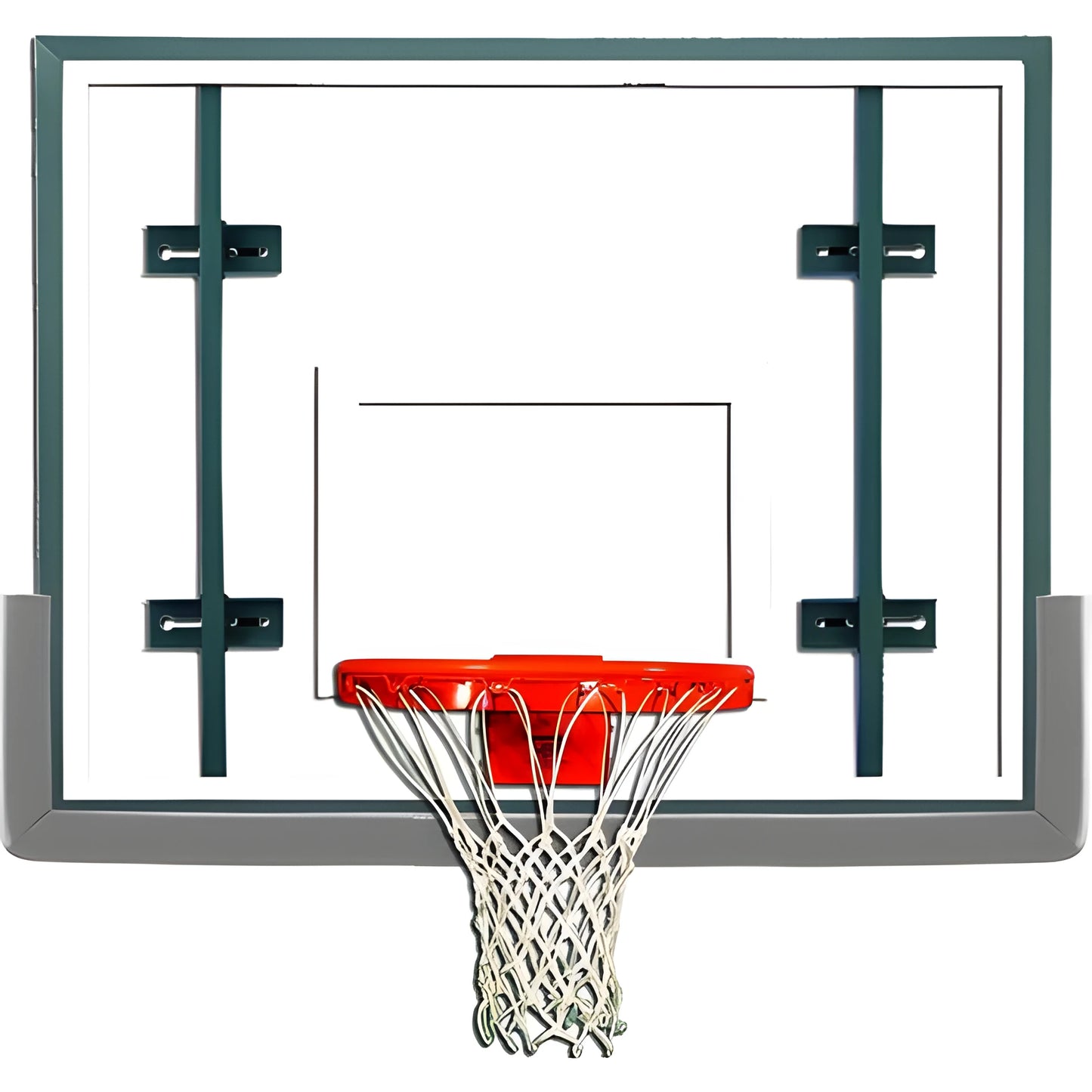 Gared basketball backboard with clear tempered glass and standard red hoop with white net