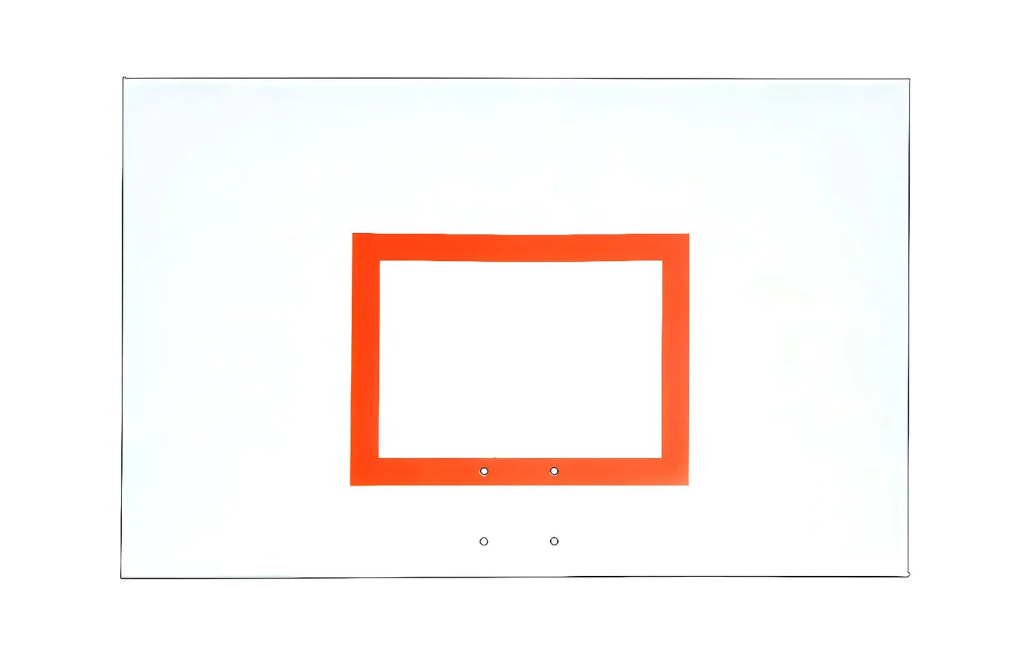 FIRST TEAM basketball backboard with a clear white surface and an orange square target