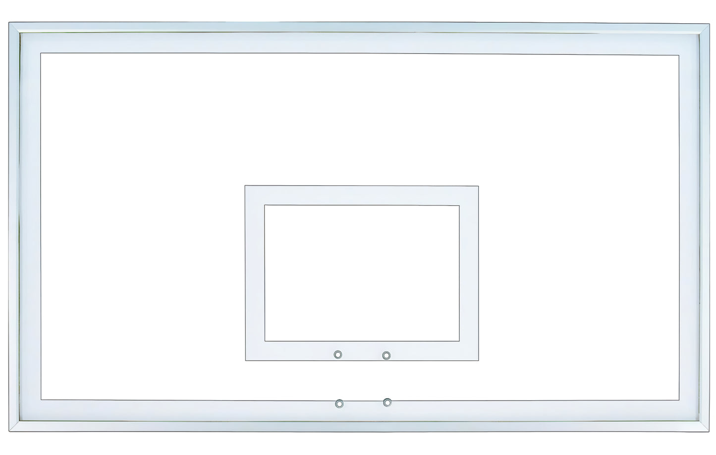 FIRST TEAM basketball hoop white basketball backboard with clear center square and mounting holes