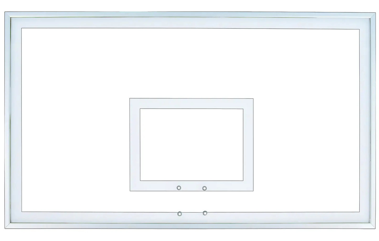 FIRST TEAM basketball hoop white basketball backboard with clear center square and mounting holes