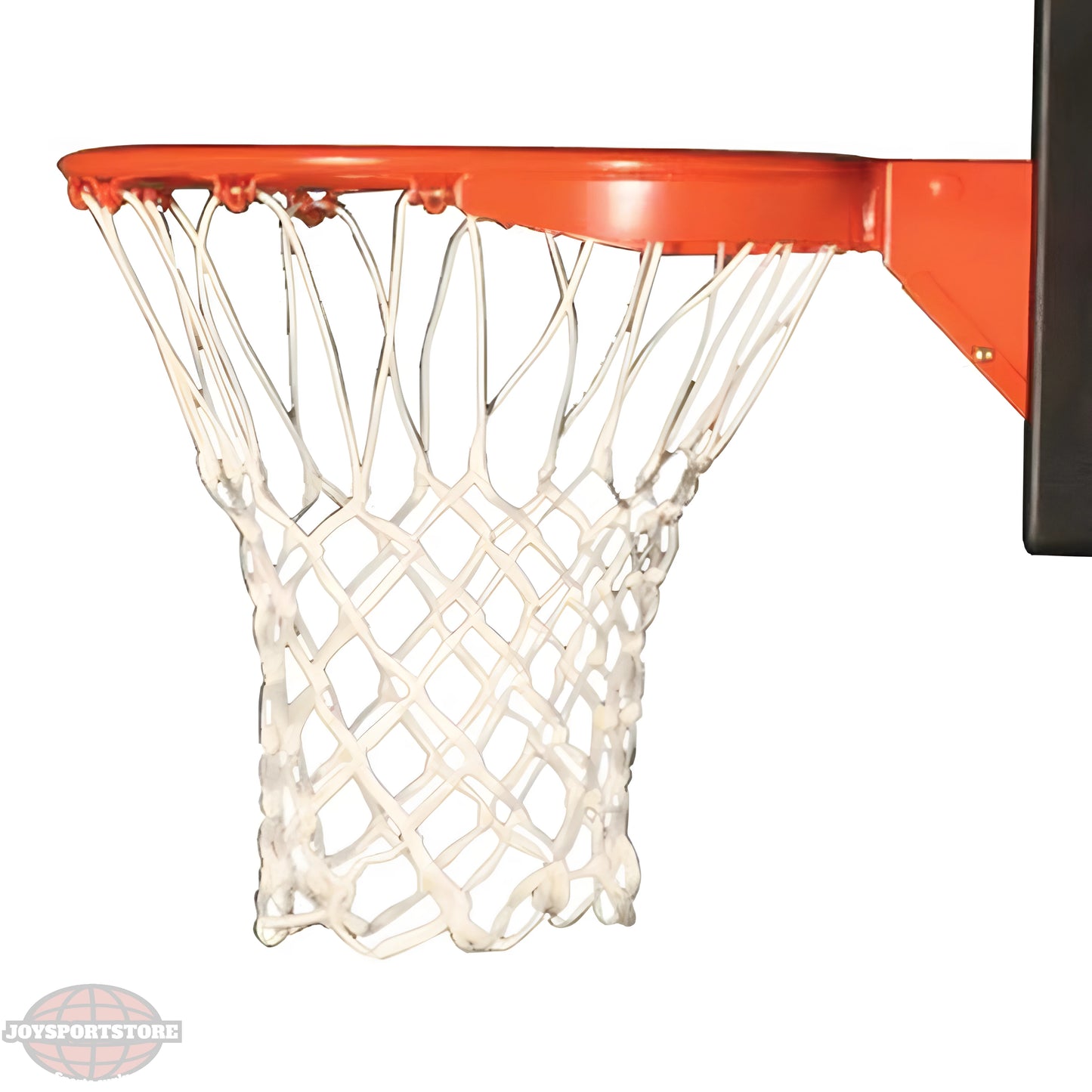 Jaypro basketball rim with attached white net and orange metal hoop for indoor or outdoor play