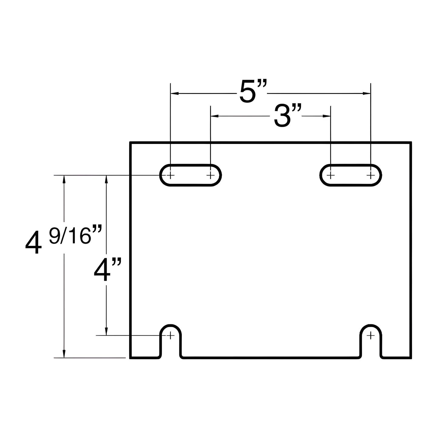 Jaypro basketball rim mounting bracket with detailed dimensions for installation