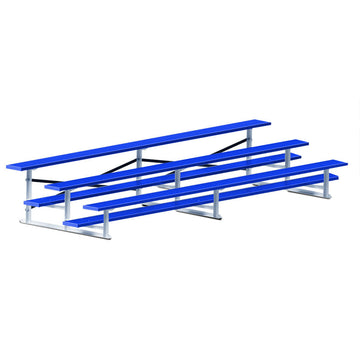 Jaypro Bleacher - 15 ft. (3 Row - Single Foot Plank) - Standard, Outdoor (Powder Coated)