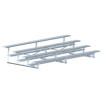 Jaypro Bleacher - 15 ft. (4 Row - Single Foot Plank) - Standard, Outdoor
