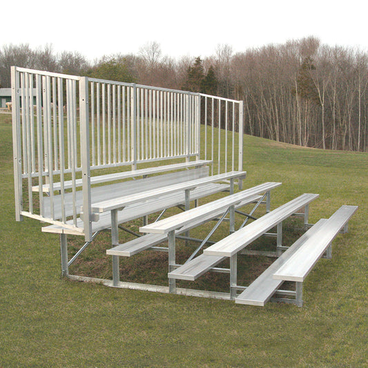 Jaypro Bleacher - 15 ft. (5 Row - Single Foot Plank, with Guard Rail) - Enclosed Jaypro