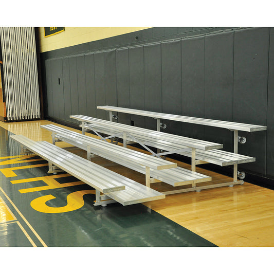 Jaypro Bleacher - 15 ft. (4 Row - Double Foot Plank) -Tip & Roll Jaypro