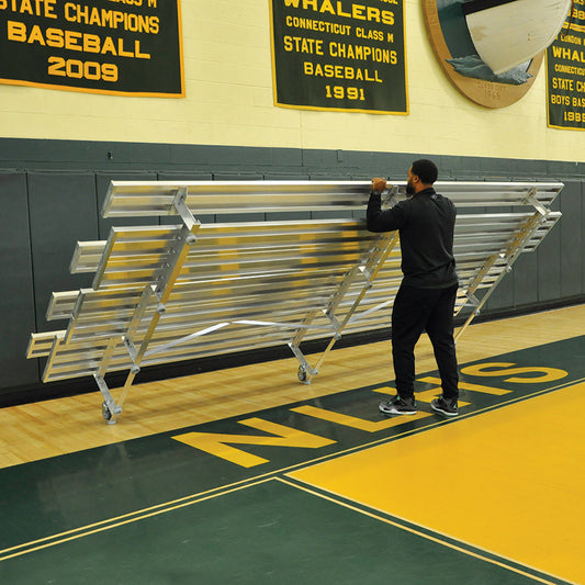 Jaypro Bleacher - 27 ft. (2 Row - Double Foot Plank) - Tip & Roll Jaypro
