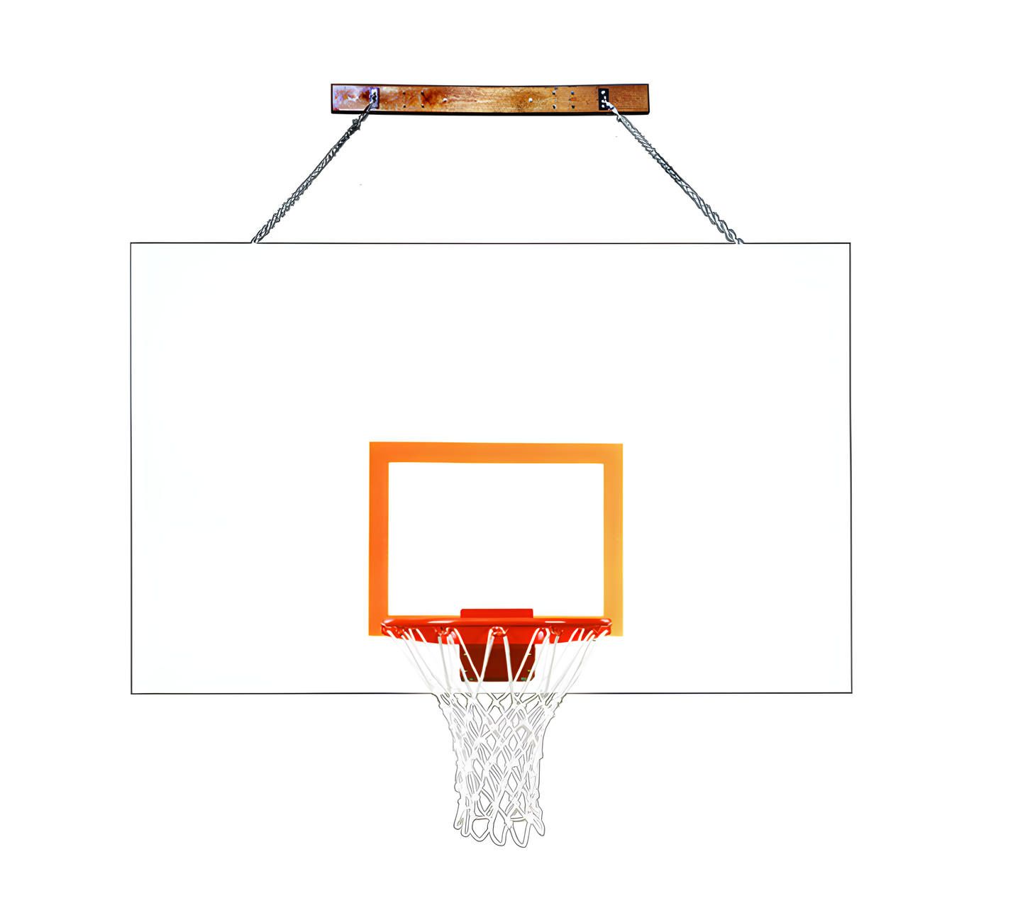 FIRST TEAM Wall Mount Basketball Hoop with sturdy white backboard and orange rim with net