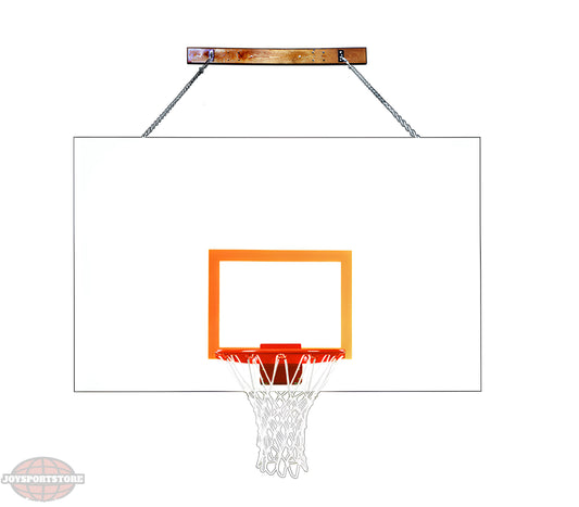FIRST TEAM Wall Mount Basketball Hoop with sturdy white backboard and orange rim with net