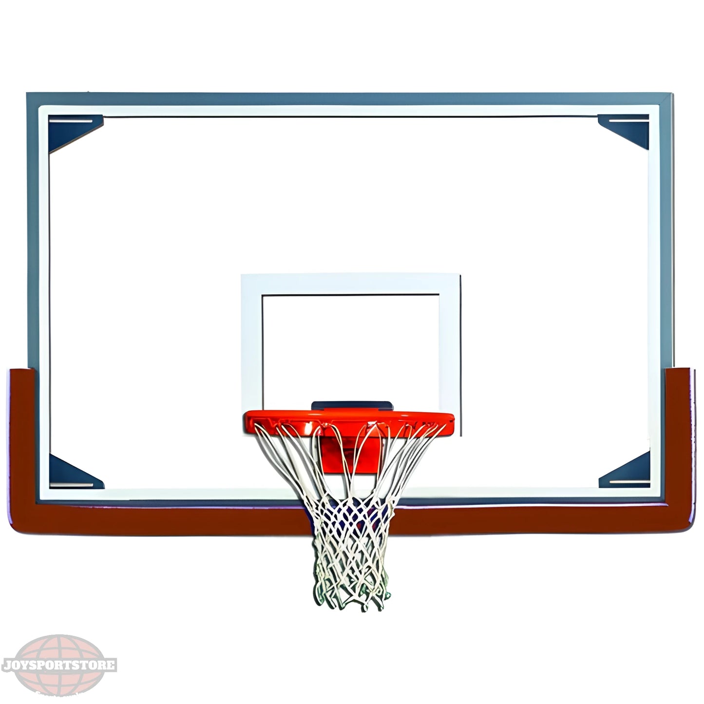 Gared clear basketball backboard with red rim and white net for outdoor and indoor play
