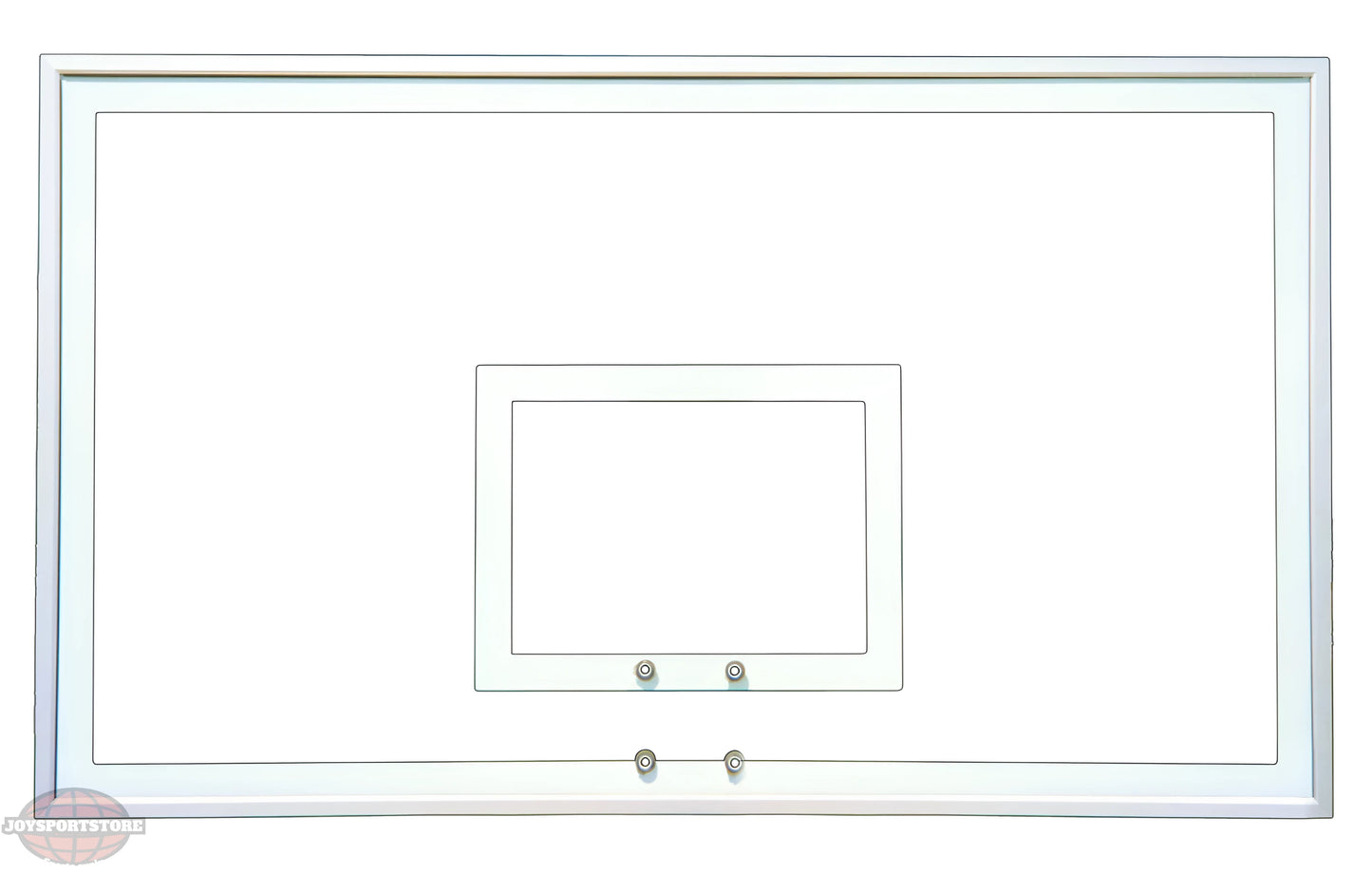 FIRST TEAM basketball backboard with clear surface and white frame for basketball hoop
