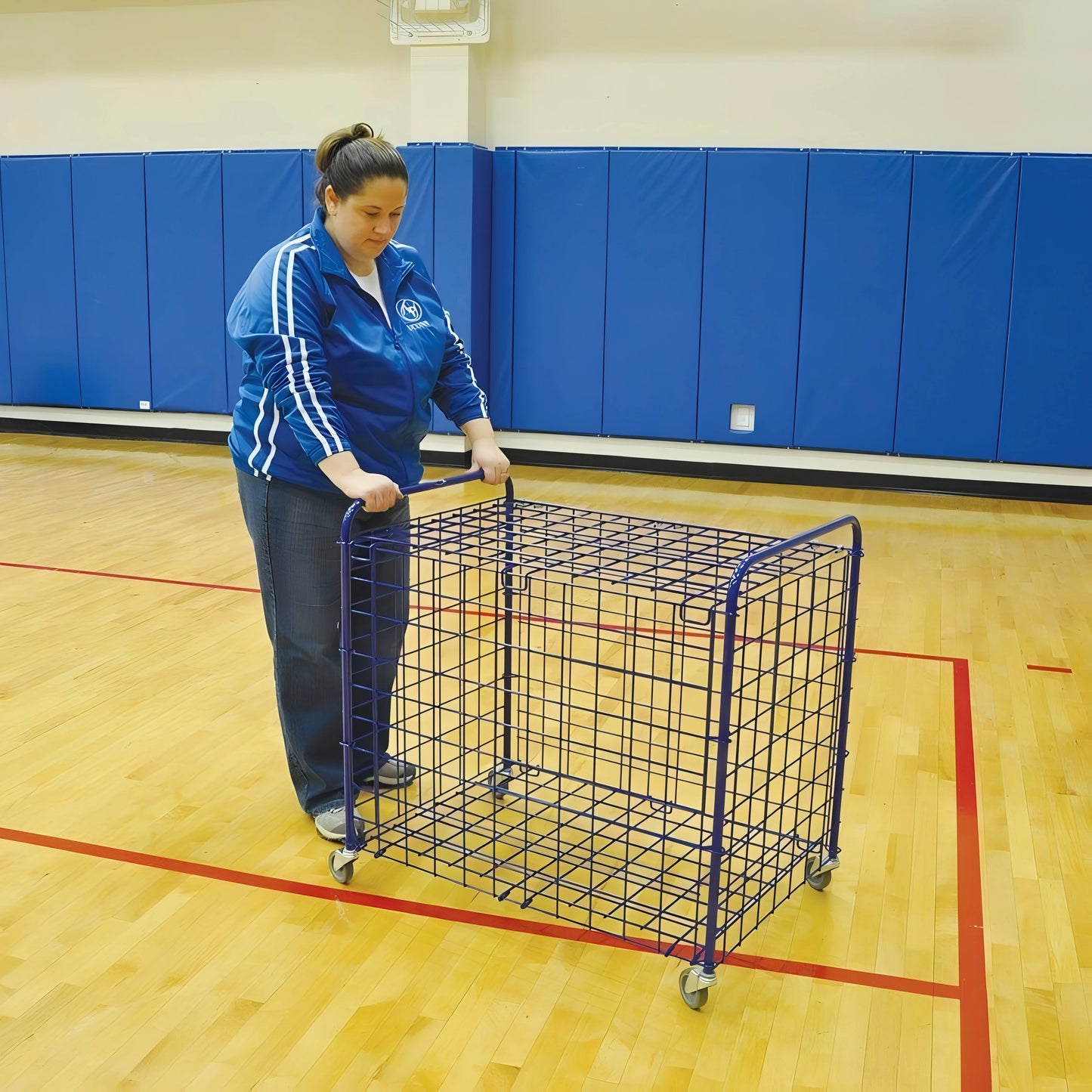 Jaypro ToteMaster Ball Cart – 25-Ball Capacity – Royal Blue (TE-2) - JoySportStore