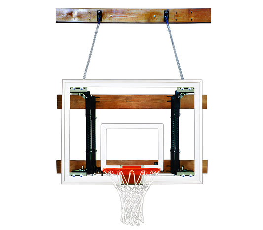 FIRST TEAM basketball hoop First Team FoldaMount68 Maverick wall-mounted with white backboard and orange rim