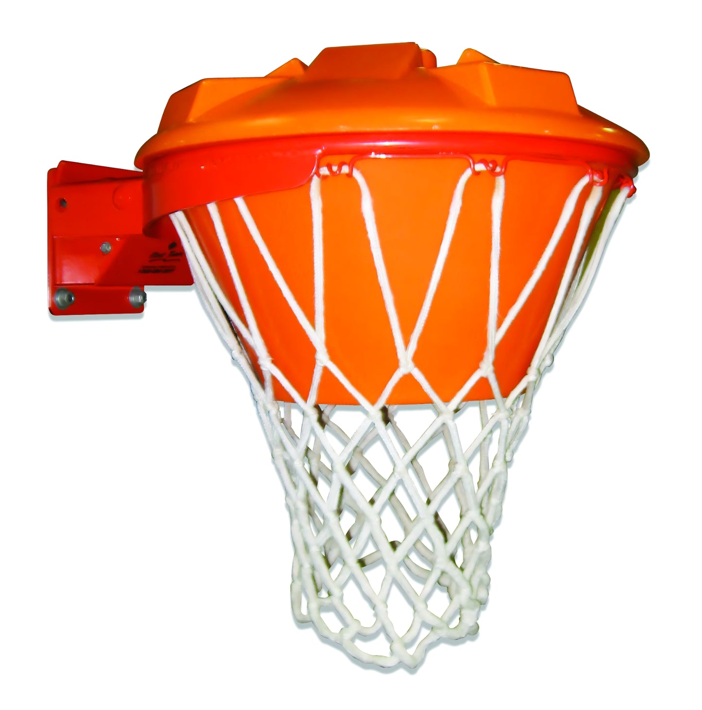 First Team FT23 orange basketball hoop with white net and sturdy wall mount bracket