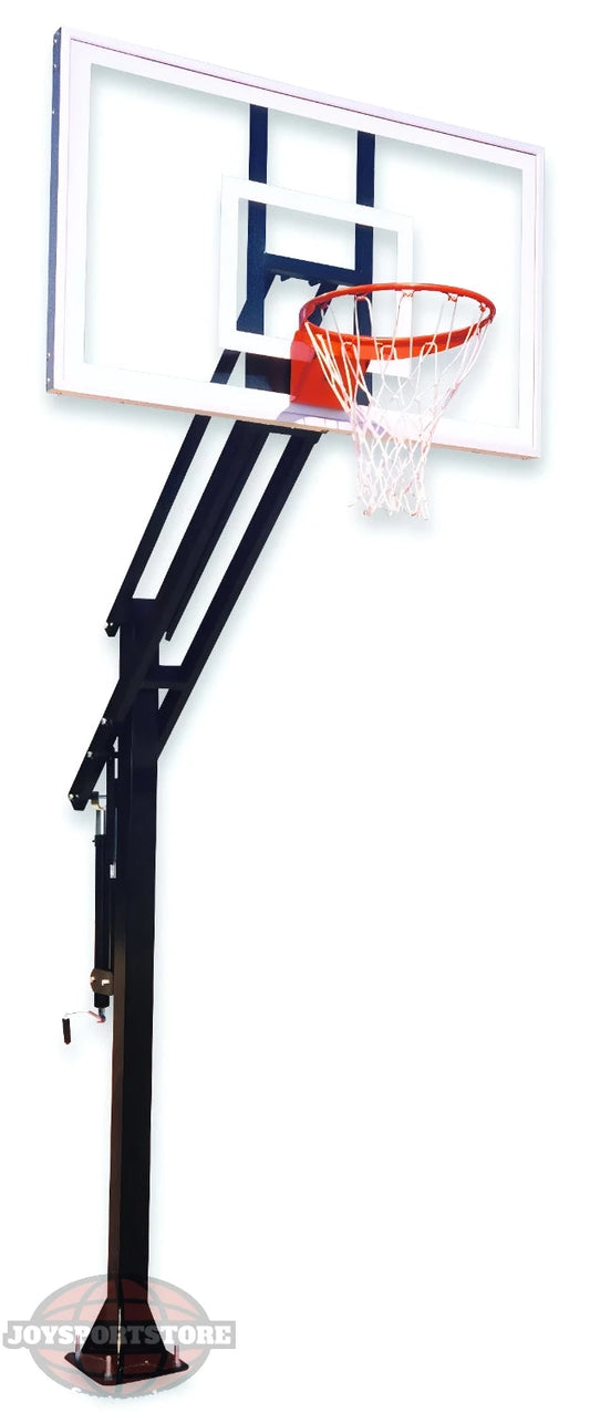 First Team In Ground Basketball Hoop with Adjustable Height and Durable Construction for Outdoor Play