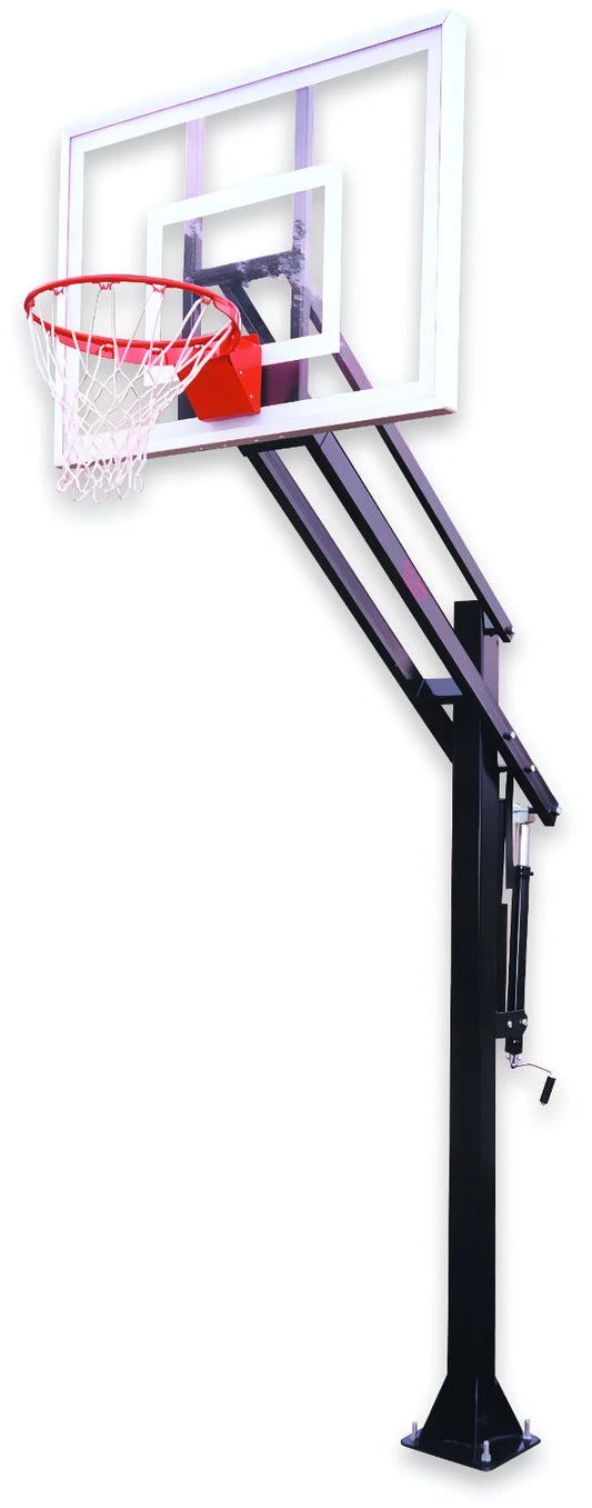 First Team In Ground Basketball Hoop with adjustable height for home court training and play