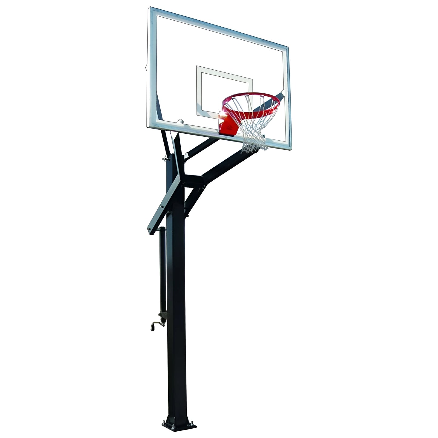 Jaypro Sports Basketball System - Titan Adjustable Series, 5"x 5" Pole with 3 ft. Offset - 60" (CV553B) - JoySportStore