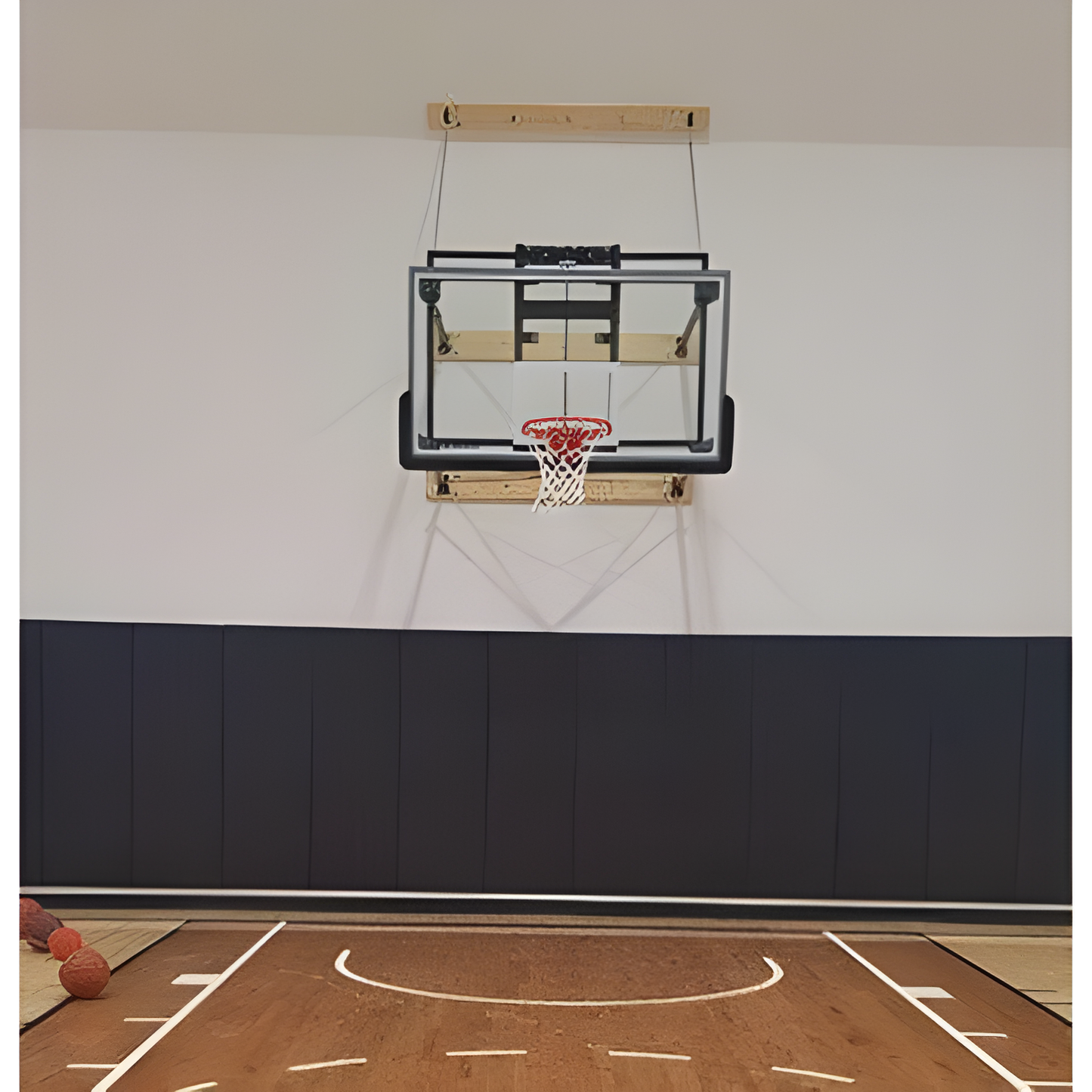 Gared 42” X 72” Stationary Wall Mount Basketball Hoop Package w/ Manual Height Adjuster