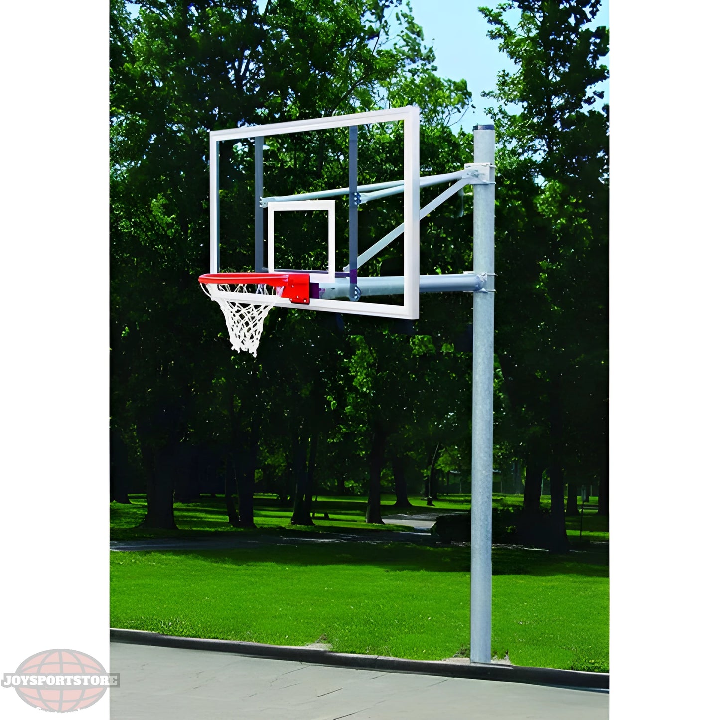 Gared Heavy Duty 5-9/16" O.D. Adjustable Straight Post Basketball Package PK6091 - JoySportStore