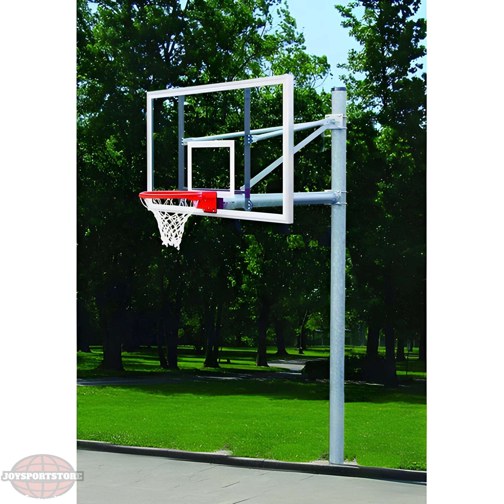 Gared Heavy Duty 5-9/16" O.D. Adjustable Straight Post Basketball Package PK6091 - JoySportStore