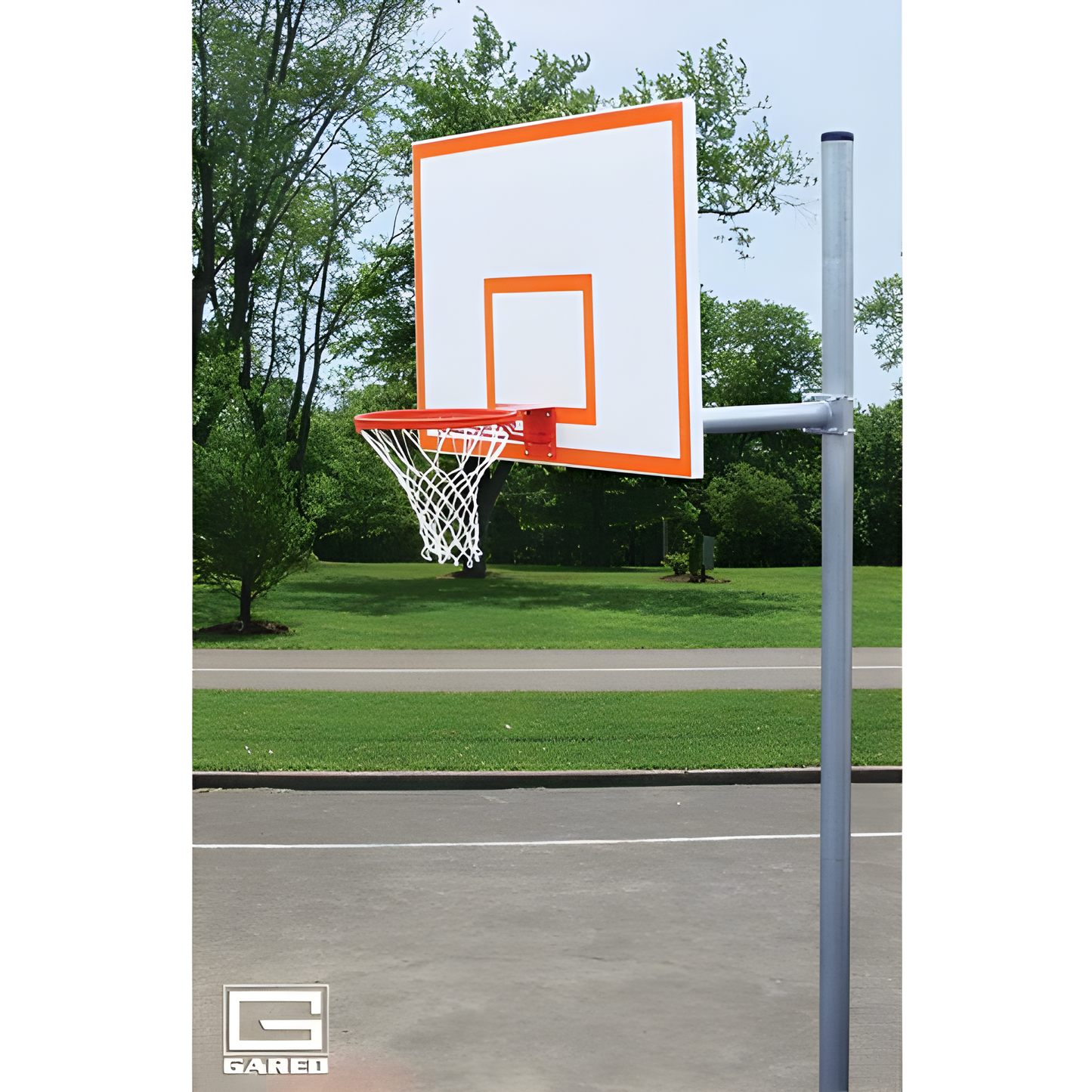 Gared Standard Duty 4-1/2" O.D. Adjustable Straight Post Basketball Package PK4551