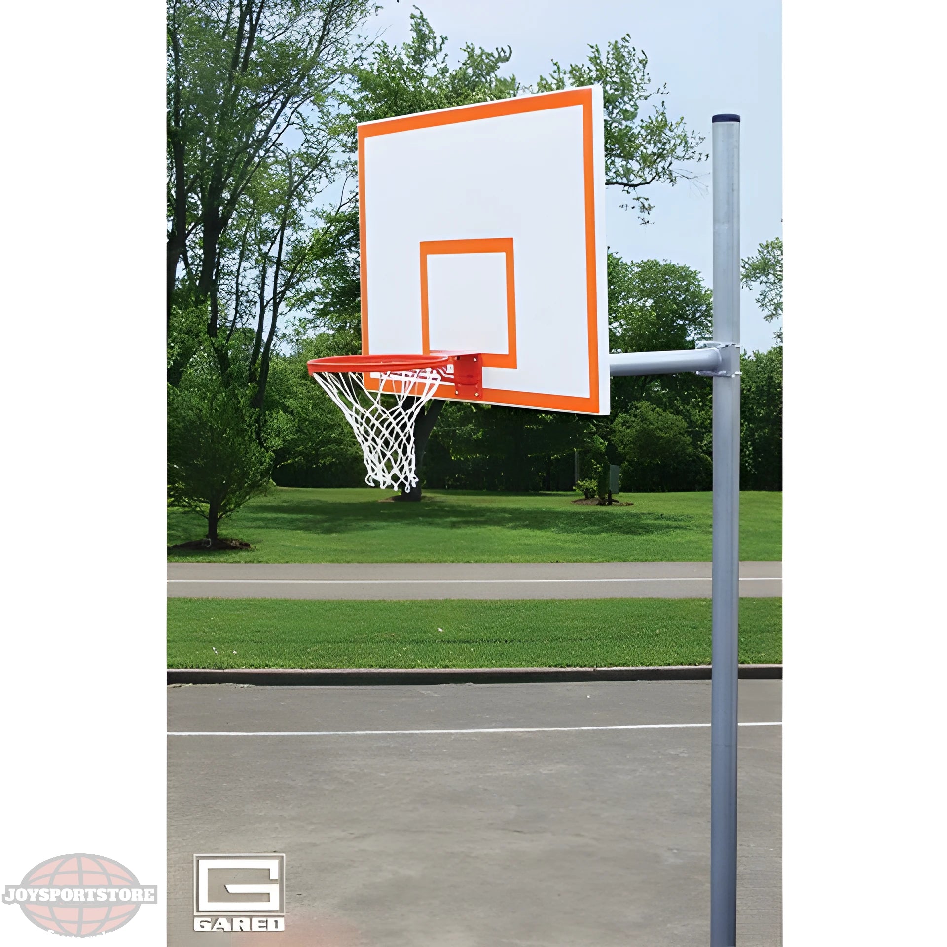 Gared Standard Duty 4-1/2" O.D. Adjustable Straight Post Basketball Package PK4551 - JoySportStore