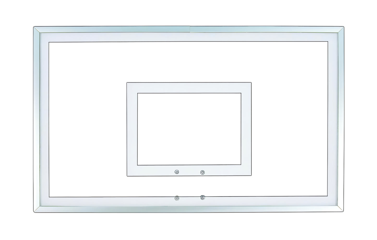 FIRST TEAM basketball hoop clear basketball backboard with white frame and mounting holes