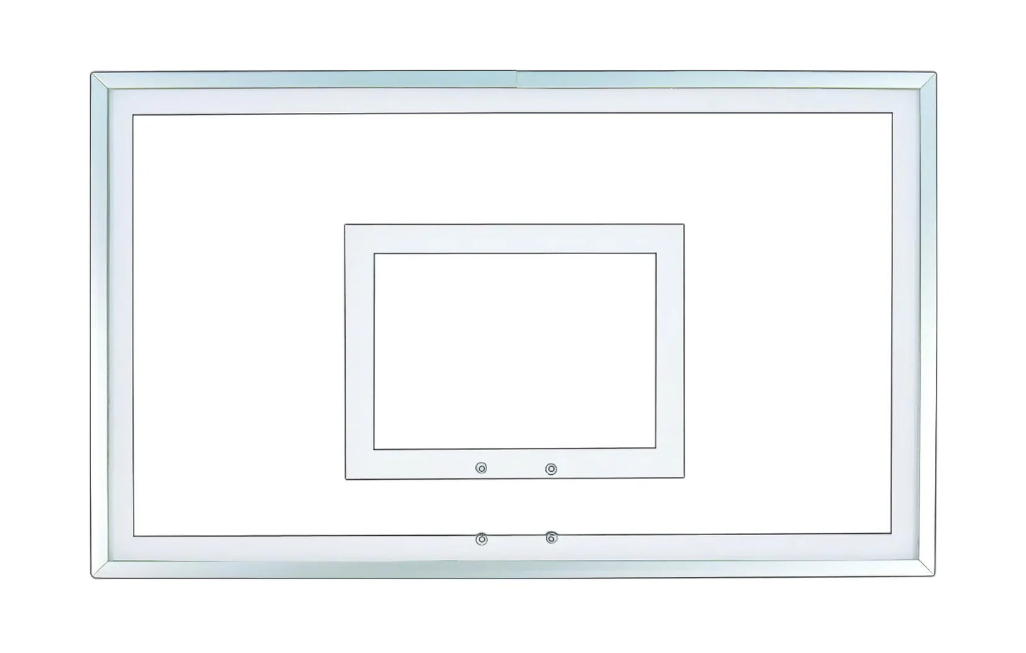 FIRST TEAM basketball hoop clear basketball backboard with white frame and mounting holes