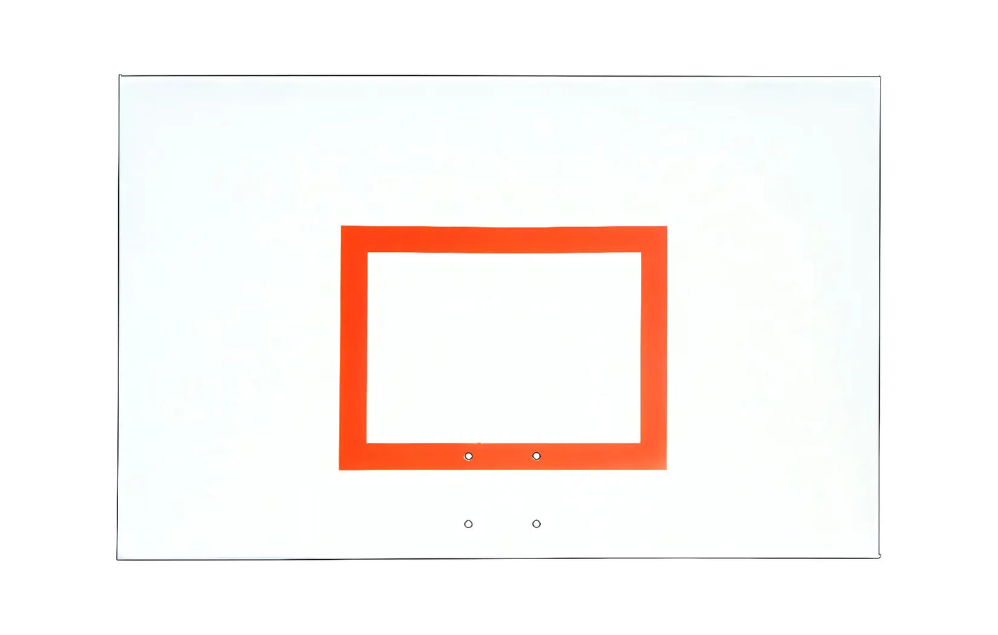 FIRST TEAM basketball backboard with clear glass and red rectangle target for basketball hoop