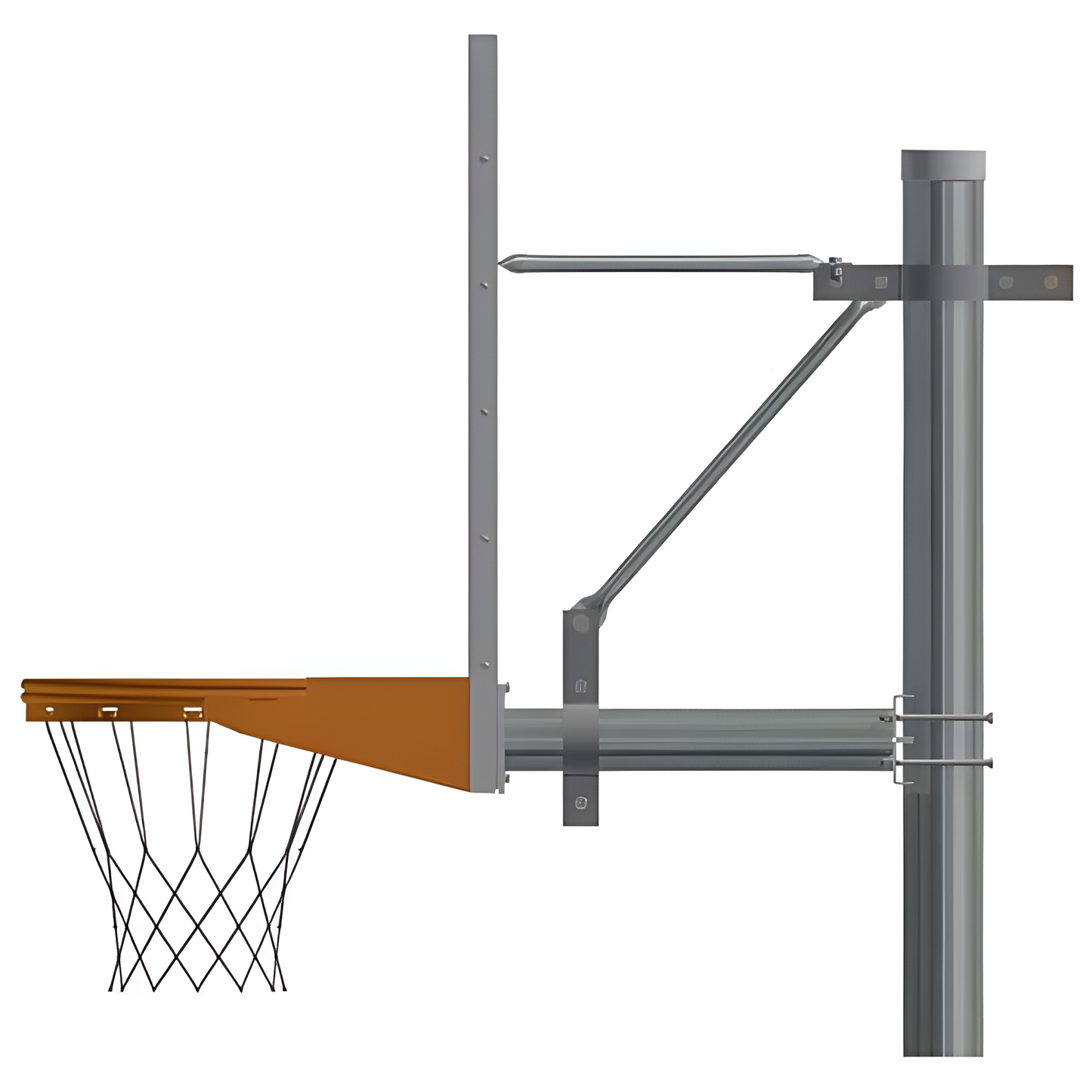 Jaypro Outdoor Basketball Hoop with sturdy metal pole and adjustable support arms for durability