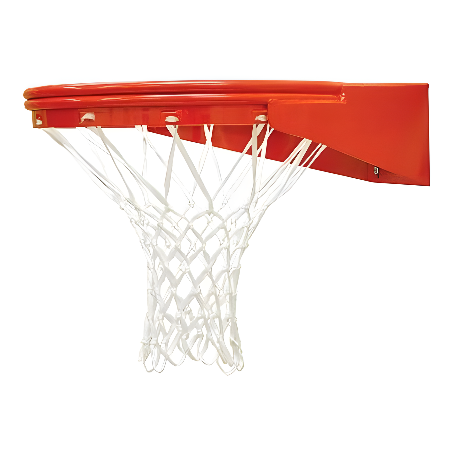 Jaypro outdoor basketball hoop with sturdy red rim and white net for outdoor basketball play