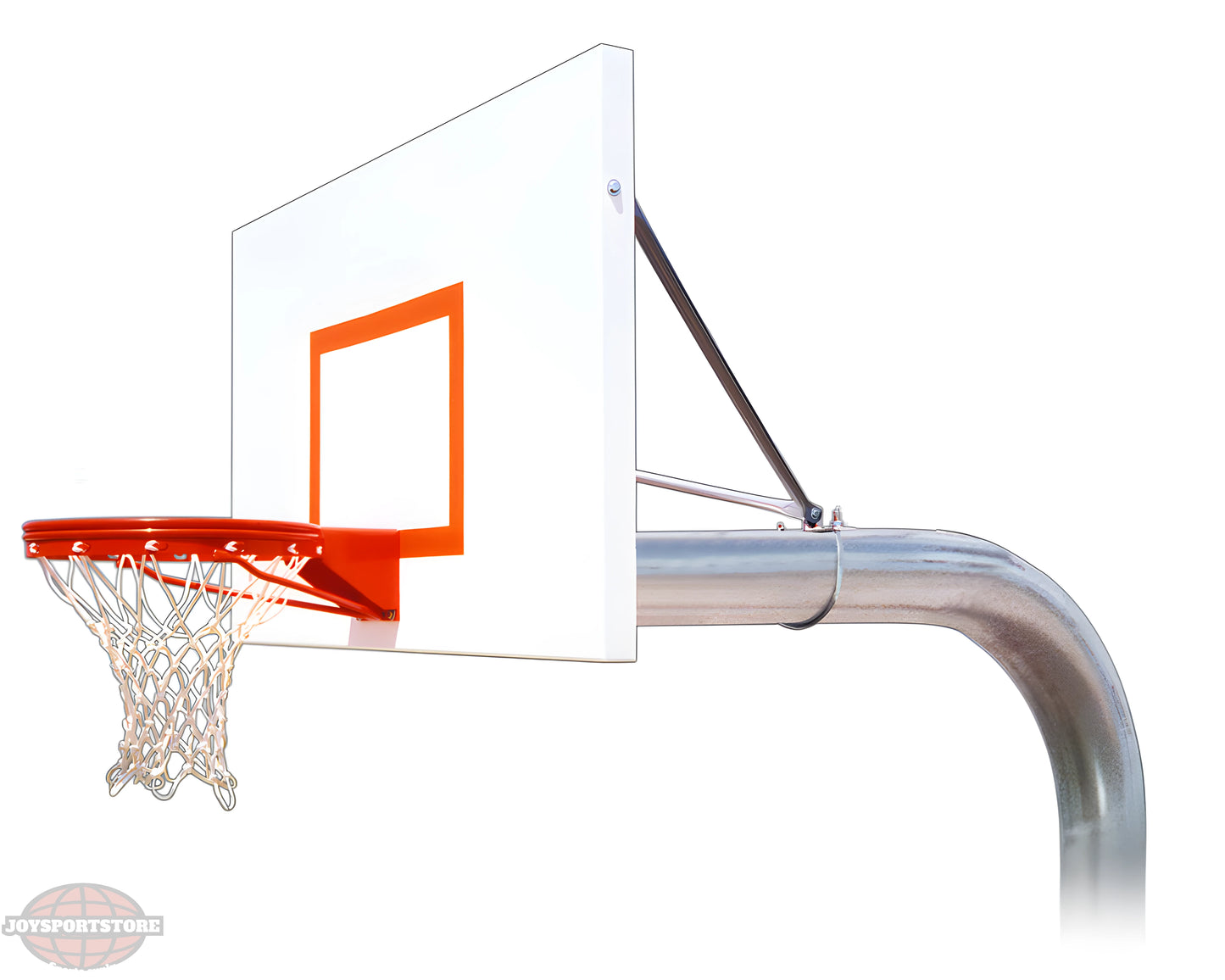 FIRST TEAM In Ground Basketball Hoop with white backboard and orange rim for outdoor play