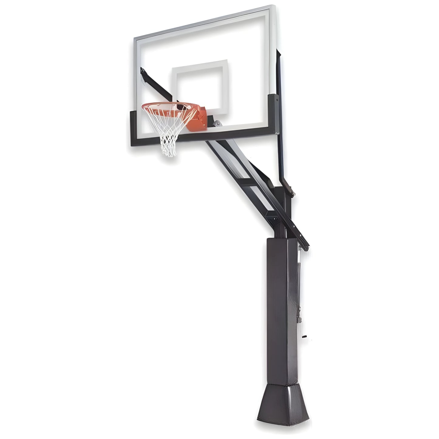 Ironclad FullCourt Basketball Hoop with adjustable height and durable black base for outdoor games