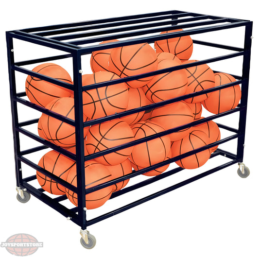 Jaypro Atlas Series Double Ball Carrier – Holds 25+ Balls | Heavy-Duty Rolling Storage Rack for Gym & Field Use (BBABL-1) - JoySportStore