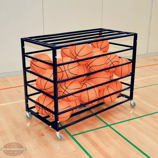 Jaypro Atlas Series Double Ball Carrier – Holds 25+ Balls | Heavy-Duty Rolling Storage Rack for Gym & Field Use (BBABL-1) - JoySportStore