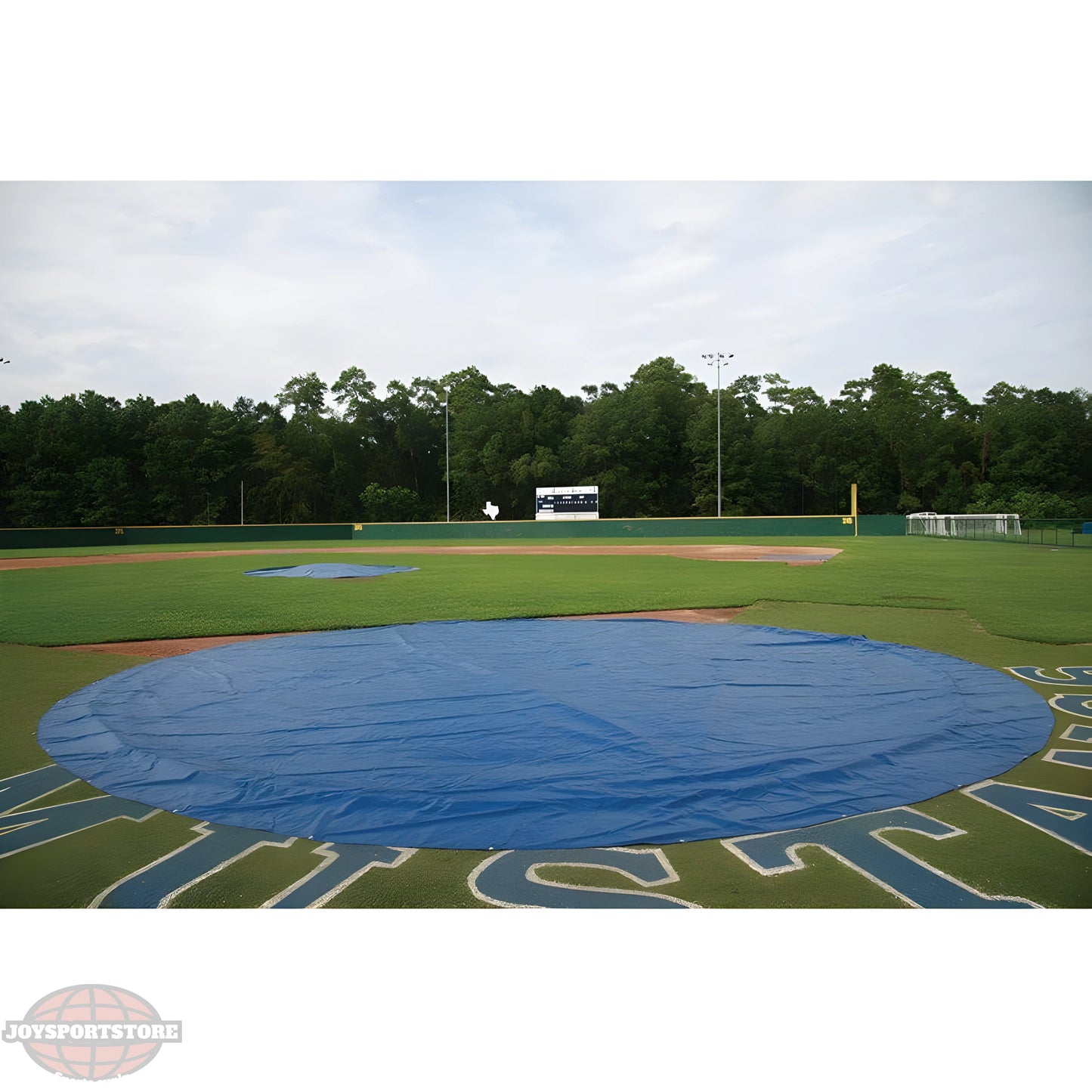 Jaypro Baseball Rain Cover – Round, 18 oz. UV-Treated Vinyl with Ground Stakes | Heavy-Duty Field Tarp – BBRC - JoySportStore