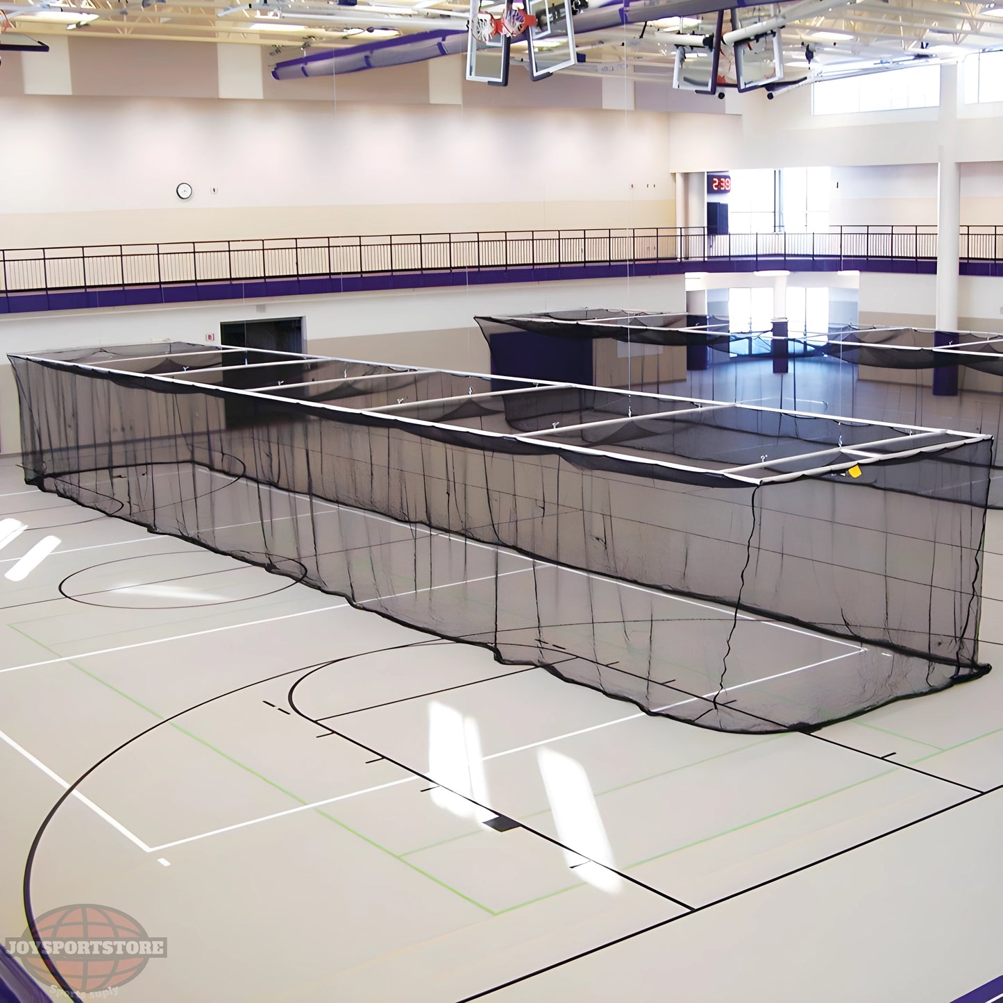 Jaypro Retractable Ceiling-Suspended Batting Cage – 70'L x 12'W x 11'H | Model: BBC-700B - JoySportStore