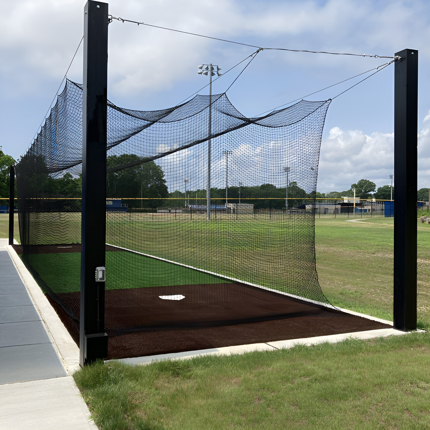 Jaypro Batting Cage Tunnel – Mega Outdoor (55') – Single | Ultra-Durable, In-Ground Frame for High-Volume Training (MPCTF-55S)